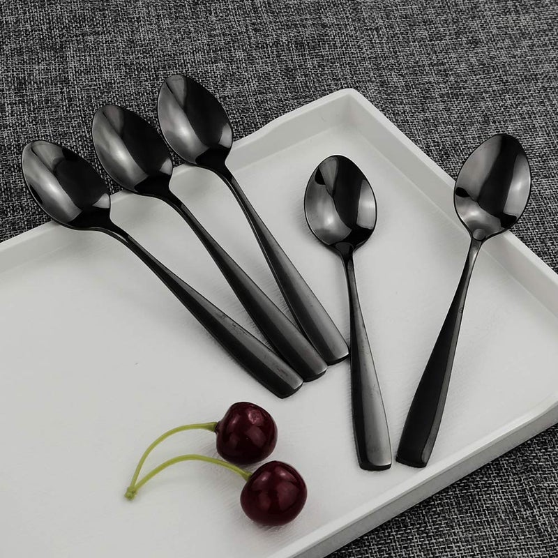 Teyyvn 16-Piece Stainless Steel Tea Spoons, Black Small Spoon - Image 5